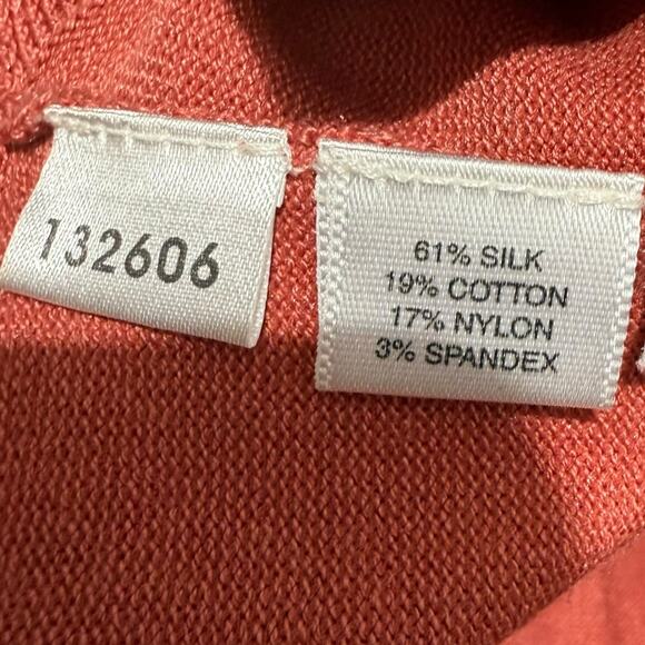 Ann Taylor Mauve Dusty Rose PInk Silk Blend Soft knit 3/4 sleeve Blouse Medium - Picture 5 of 5